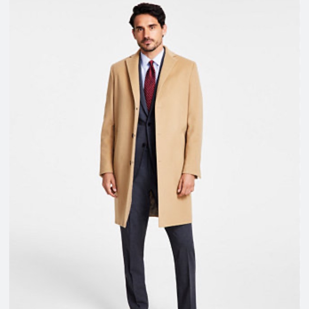 NWT B by Brooks Brothers Men’s Wool Camel Overcoat Classic Winter Warm